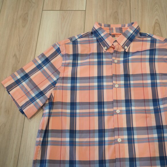St John's Bay Men's Plaid Button-Down Shirt - Pink and Blue sz Small Classic Fit - Picture 5 of 10